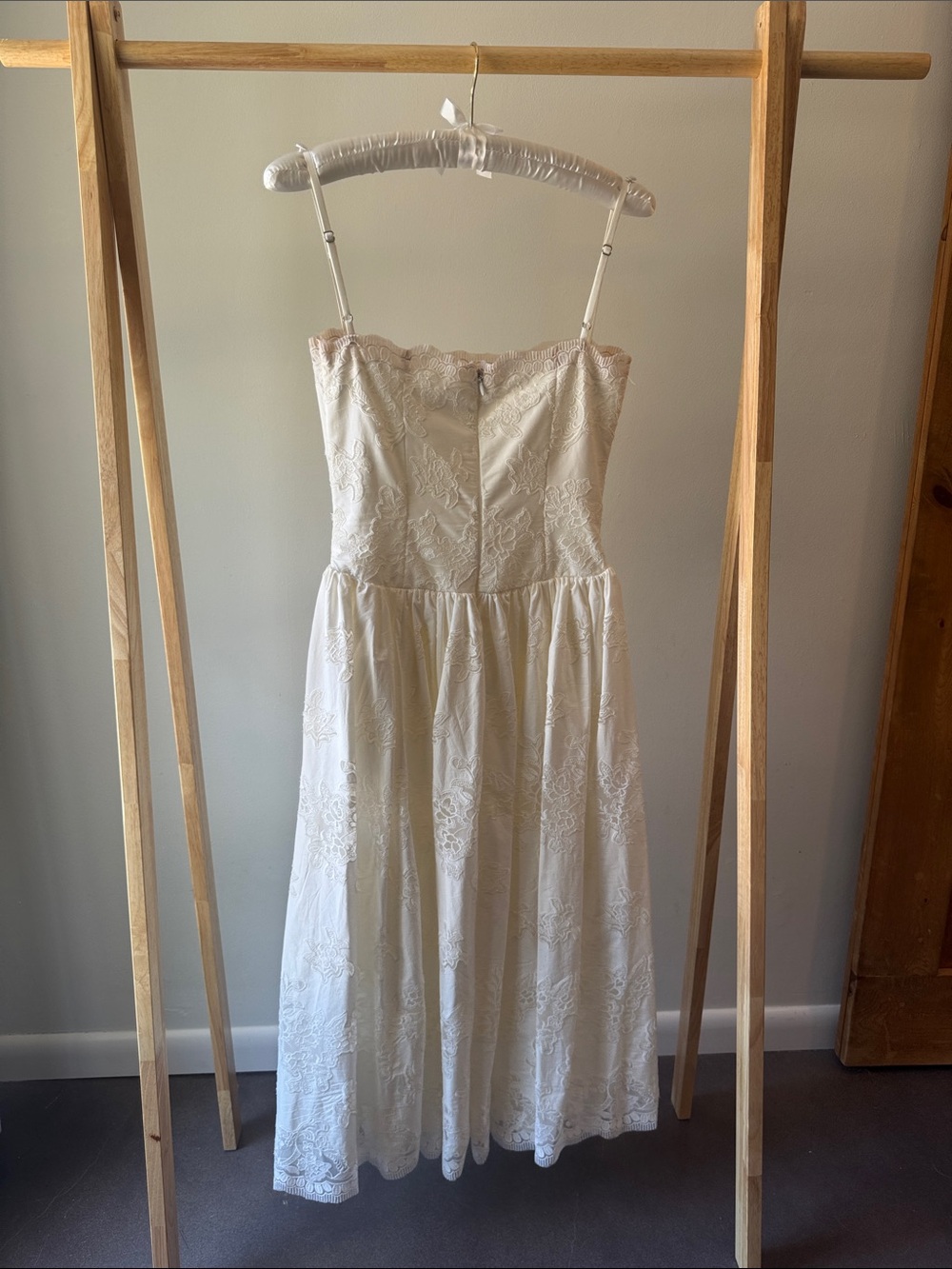 House of CB Chloe White Custom Lace + Cotton Midi Sundress - Picture 14 of 14